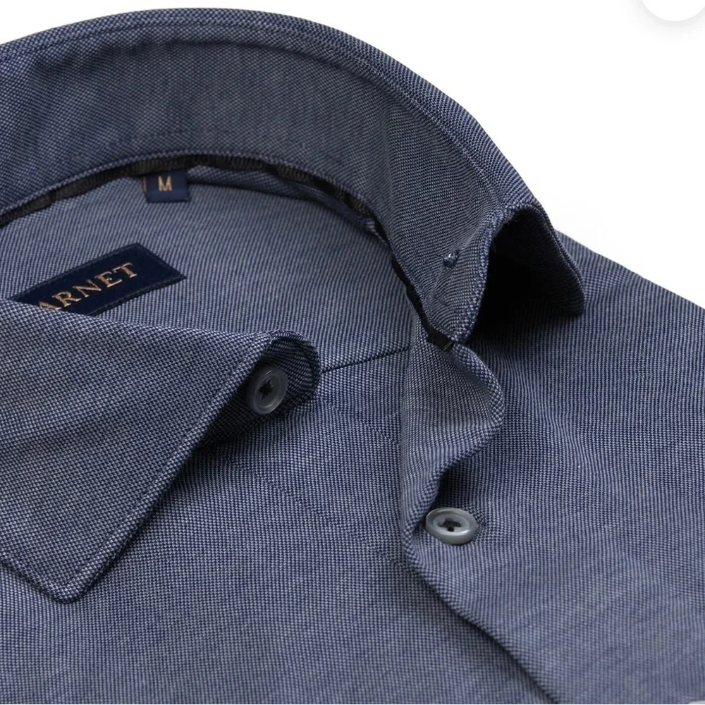 Garnet Men’s Long Sleeve Button-Up Shirt Blue Size M - Picture 5 of 5